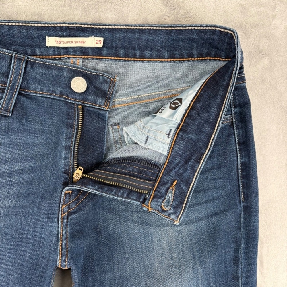 Levi's Jeans Womens 29 (Fits 28x27.5) Blue 535 Super Skinny Stretch Casual Sleek - Picture 5 of 11